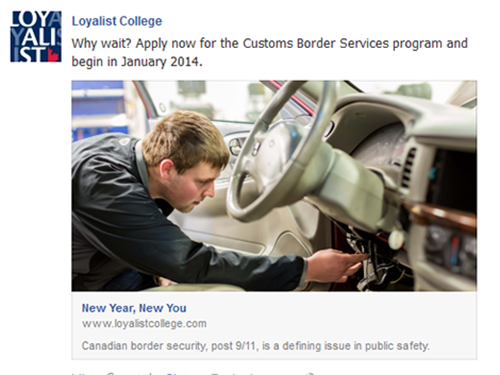Facebook: January Start Campaign, October 31, 2013 – January 4, 2014 (CUSB)