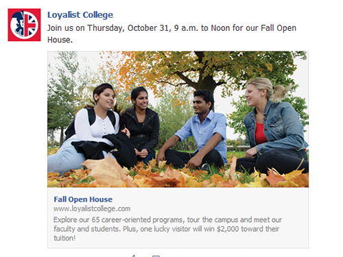 Facebook: Fall Open House 2013, October 25 – 31