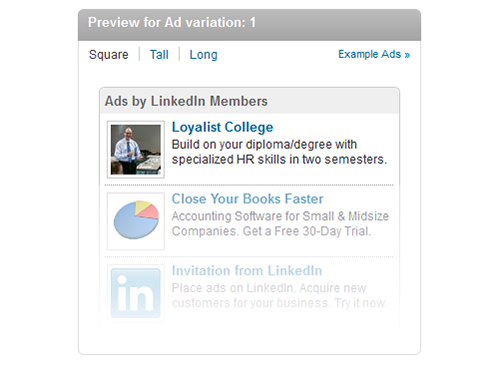 LinkedIn: Post-Grad Campaign, December 20, 2013 – January 31, 2014 (HRPG)