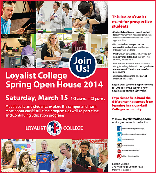 Spring Open House – March 15, 2014