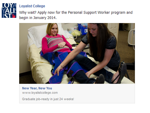 Facebook: January Start Campaign, October 31, 2013 – January 4, 2014 (PSWP)