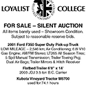 Wine Equipment / Auction Loyalist Ad April 2003