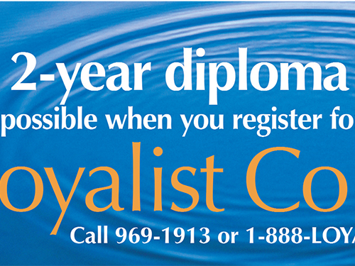 Bus Sign Ad “Two Year Diploma” December 2003