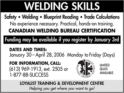 Welding Skills – Community Press – November 2005
