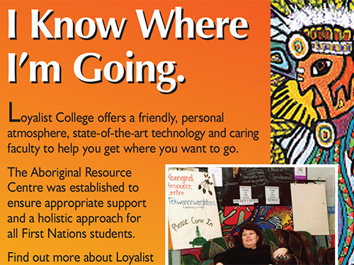 9th Edition First Nations College Guide Loyalist 1/4″ Ad September 2003