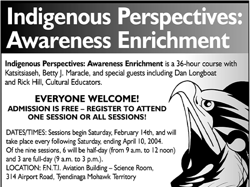 Indigenous Perspectives Awareness Course – Community Press – February 2004