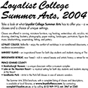 Summer Arts Ad – January 2004