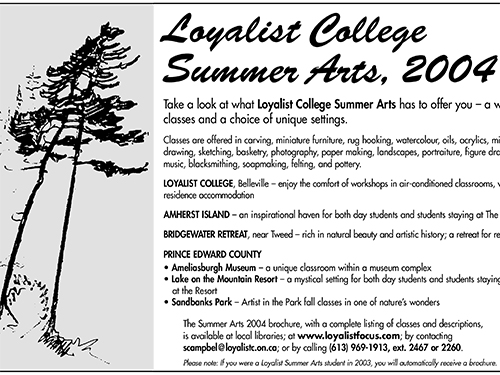 Summer Arts Ad – January 2004