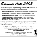 Loyalist Summer Arts 2003