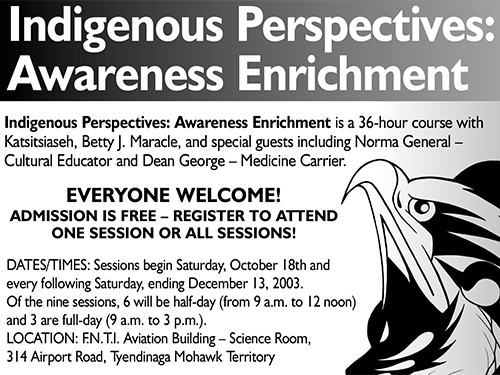 Native Awareness Course CP Ad October 2003
