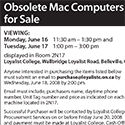 Obsolete Mac Computers for Sale – Picton & Napanee – June 2008