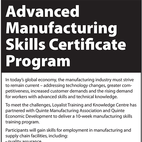 Manufacturing Skills Certificate – EMC – April 2011