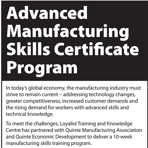 Manufacturing Skills Trade Certificate – Intell – April 2011