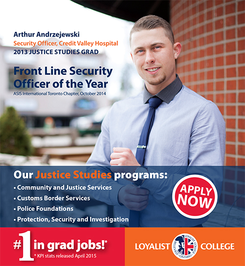 Justice Studies Grad 1/4 Page Ad, Inside Belleville – November 2015