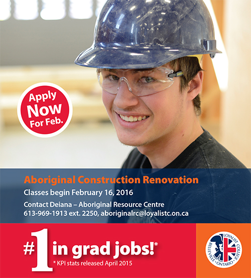 Aboriginal Construction Grad, EMC Ad – January 2016